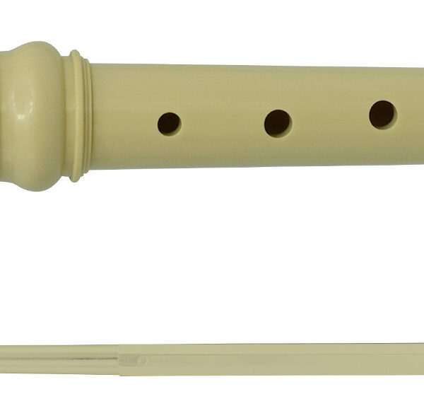 Zondag kunstoffluit, gaten barokstijl, ivoorkleurig.