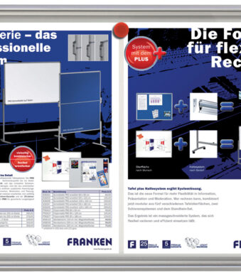 Vitrinekast X-tra!Line, 2 x A4-formaat, binnenshuis.