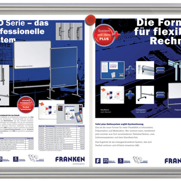 Vitrinekast X-tra!Line, 2 x A4-formaat, binnenshuis.