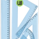 Maandag Meetkundeset, 4-delig, blauw-doorzichtig