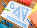 Maandag Meetkundeset, 4-delig, blauw-doorzichtig