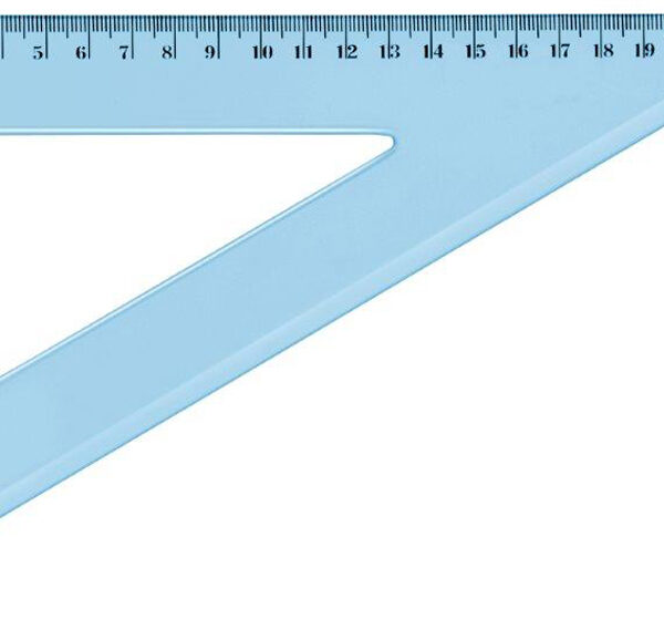Wonday Tekendriehoekmeter 60 graden, 210 mm, kunststof, blauw