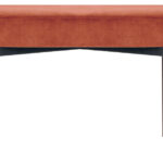 Paperflow beklede bankje Gaia, middelgroot formaat, fluweelstof, roestkleur.