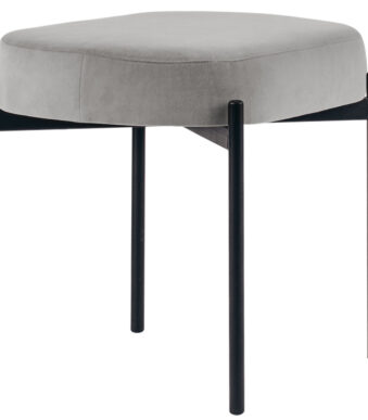 Paperflow bankje Gaia, maat S, fluweelstof, grijs