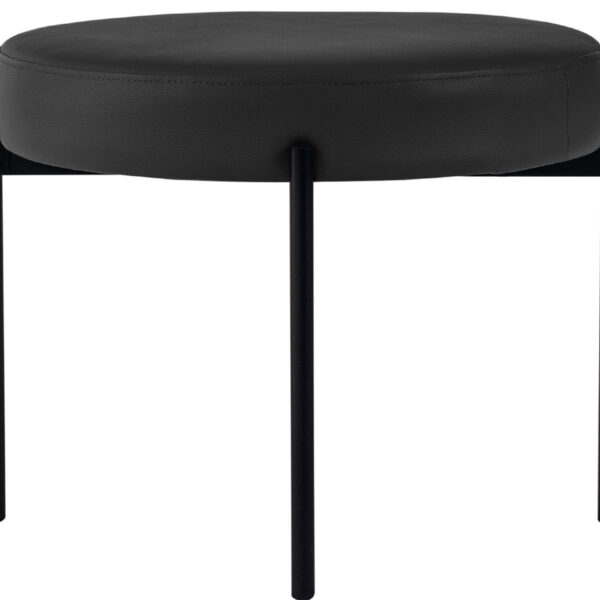 Krukje GAIA, rond, kunstlederen bekleding, zwart