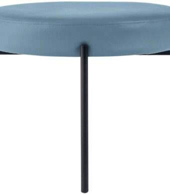 Paperflow kruk Gaia, rond, kunstleren bekleding, blauw.