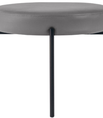 Krukje GAIA, rond, kunstlederen bekleding, muisgrijs.