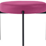 Krukje GAIA, runder, kunstlederen bekleding, paars