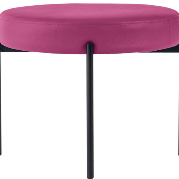 Krukje GAIA, runder, kunstlederen bekleding, paars