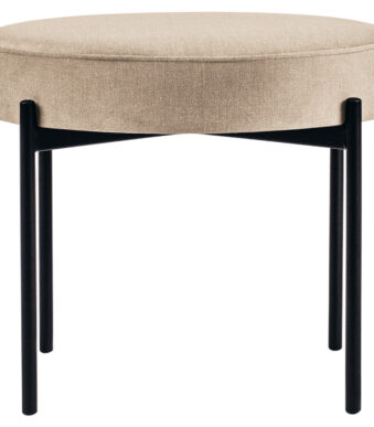 Krukje GAIA, rundleer, stoffen bekleding, ivoor.