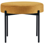 Paperflow kruk Gaia, rundleer, stofbekleding, saffraan