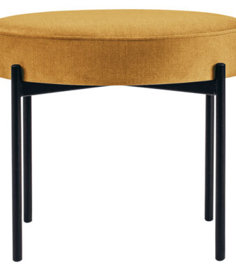 Paperflow kruk Gaia, rundleer, stofbekleding, saffraan