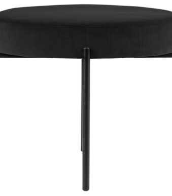 Krukje GAIA, runderleer, fluweelbekleding, zwart