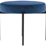 Krukje GAIA, rundleer, fluwelen bekleding, blauw