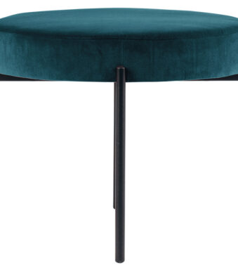 Poef GAIA, rundleer, fluwelen bekleding, groen