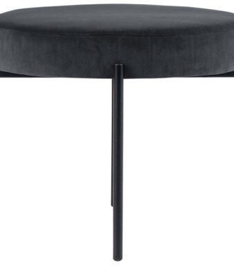 Krukje GAIA, rundleer, fluweelbekleding, antracietgrijs