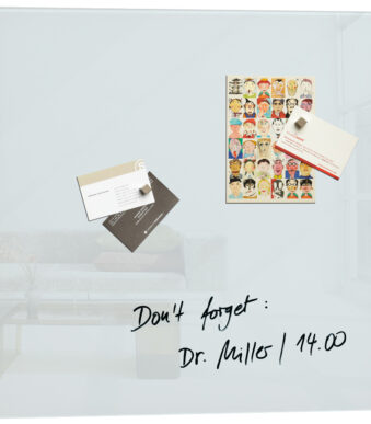 Magneetbord van glas 'artverum', 48 x 48 cm.