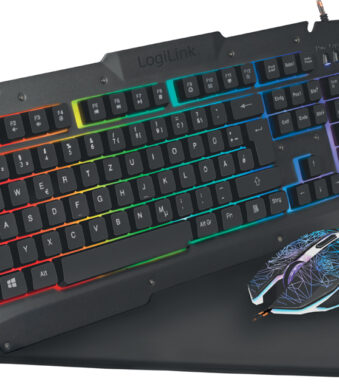 Speelsetje met toetsenbord, muis en muismat