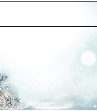 Kerstomslag 'Sneeuwster', langwerpig formaat.