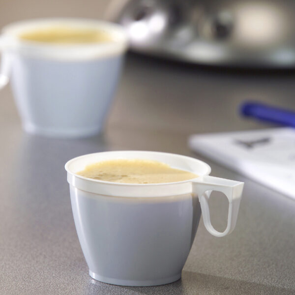 Kunststof koffiebekers, 180 ml, wit, 60 stuks