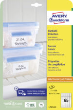 Avery diepvries-etiketten, 38,1 x 21,2 mm, wit