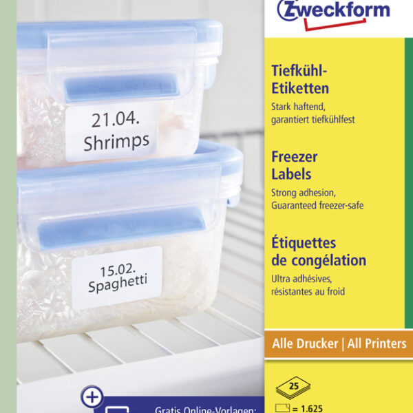 Avery diepvries-etiketten, 38,1 x 21,2 mm, wit