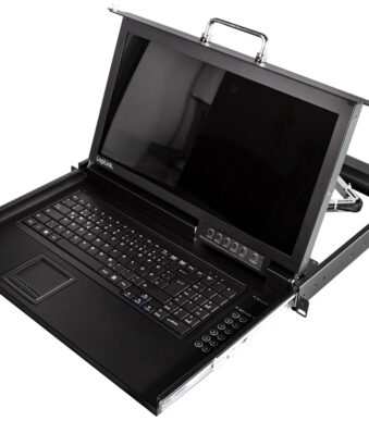 17" LCD KVM-console met KVM-switch, 1 poort, zwart