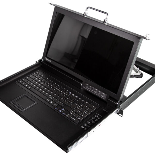 17" LCD KVM-console met KVM-switch, 1 poort, zwart