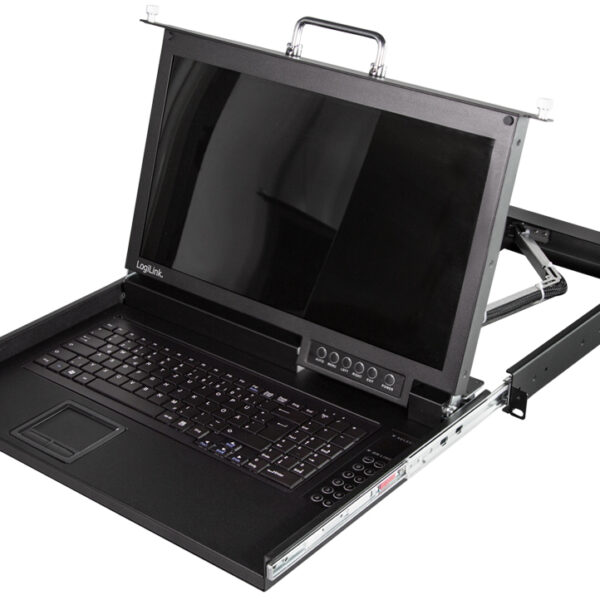 17" LCD KVM-console met KVM-switch, 8 poorten, zwart