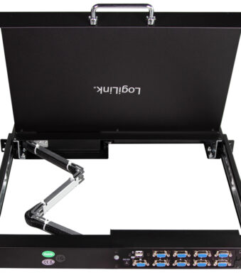 17" LCD KVM-console met KVM-switch, 8 poorten, zwart