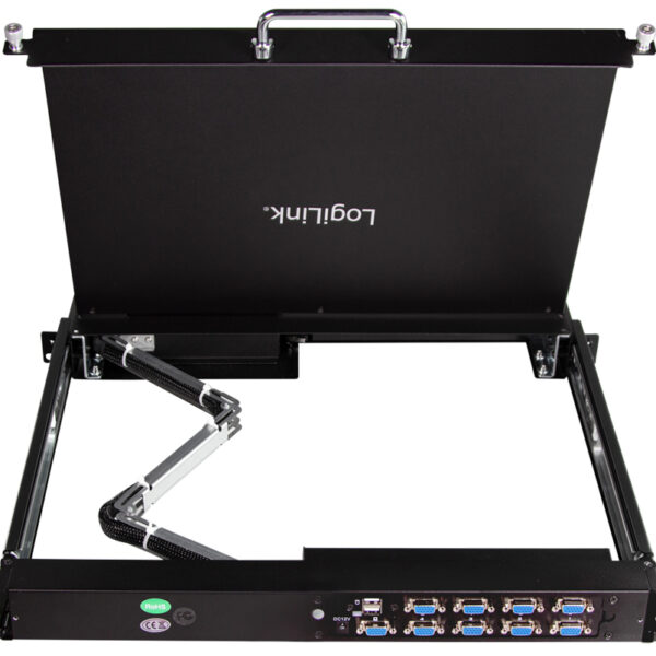 17" LCD KVM-console met KVM-switch, 8 poorten, zwart