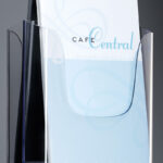 Wandprospectushouder van acryl voor A4-formaat, met 1 vak.