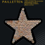 Omkeerbare pailletten ster, beige-zilver/roze