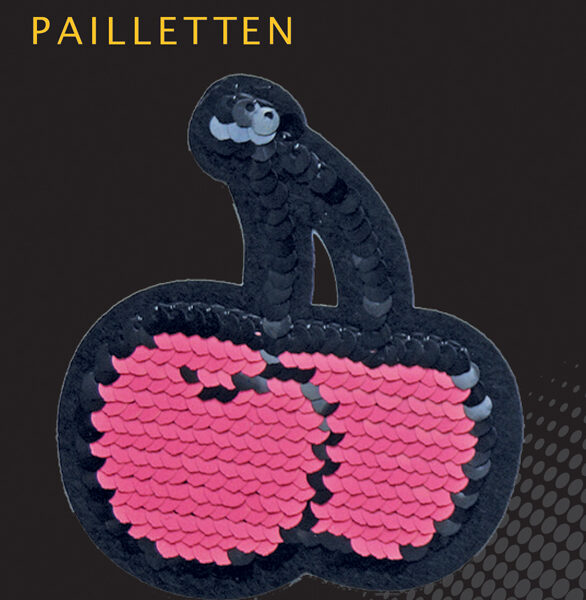 Omkeerbare pailletten kersen, roze-groen