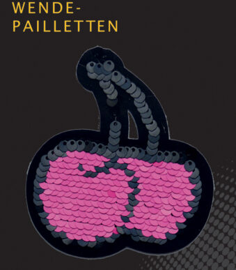 Omkeerbare paillettensequins kersen, roze-blauw