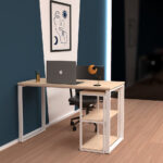 Bureautafel easyHome LV12, wit/eiken