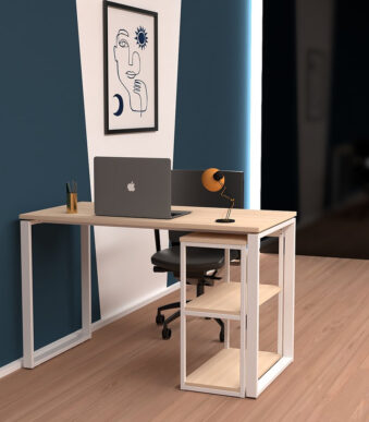 Bureautafel easyHome LV12, wit/eiken