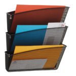 Wandbrochureklemmen MESHFILE, set van 3, zwart