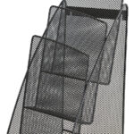 Tafeltentoonstellings-display A5-staand, zwart, 3-vaks