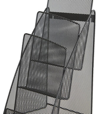 Tafeltentoonstellings-display A5-staand, zwart, 3-vaks