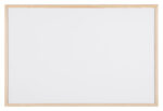 Witbord met houten omlijsting, 90 x 60 cm.
