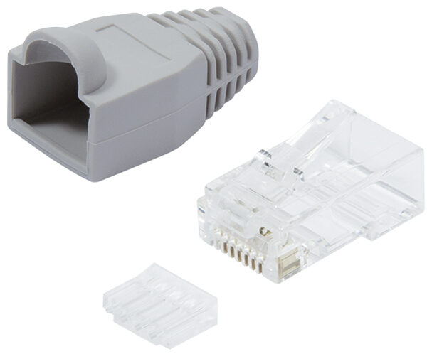 LogiLink RJ45 connector, categorie 6, onbeschermd, grijs