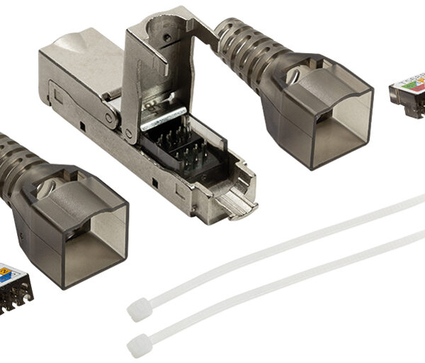 Kant-en-klare kabelconnector STP cat.6A voor veldassemblage