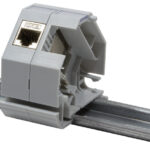 LogiLink montagerailnokadapter voor 1 keystonemodule, lichtgrijs.