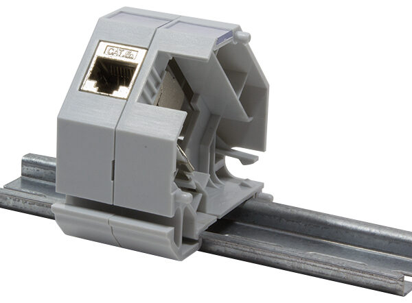 LogiLink montagerailnokadapter voor 1 keystonemodule, lichtgrijs.