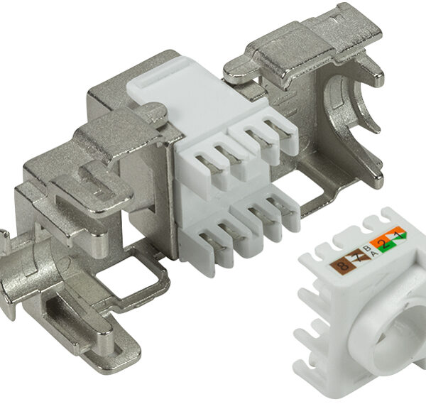 Afgeschermde Cat.6A aansluitmodule klasse EA, grijs