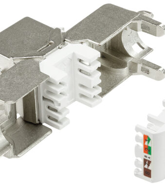 Afgeschermde Cat.6A aansluitmodule klasse EA, grijs