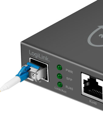 LogiLink 2,5 Gigabit mediaconverter, RJ45/SFP, zwart