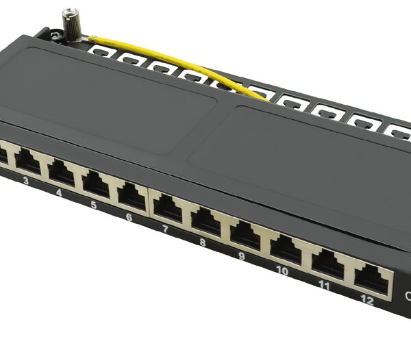 LogiLink 10" patchpaneel Cat.6A, 12 poorten, zwart, 0,5 HE