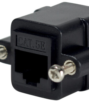 Logilink patchkabelkoppelstuk met flens, categorie 5e, zwart